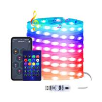 Fita De LED RGBIC Programável De 10M/20M Com Bluetooth Inteligente WS2812 Para Decoração De Natal