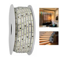 Fita de LED SMD 127V 3000K 100 Metros Perfil Fita Dupla Face Plug Conector Gesso Sanca Sala Quarto Jardim Residencial Comercial Recepçao Iluminaçao Am