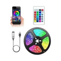 Fita De Luz LED RGB 5V 5050 Flexível Com Controle Remoto USB Para Festas, TV, Mesa E Quarto