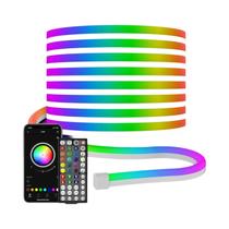 Fita De Luz Neon RGB 30M 20M À Prova D'água Sincronização Musical Mudança De Cor Controle Remoto Por