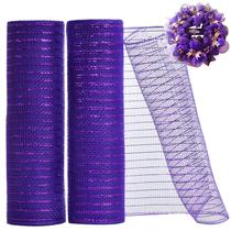 Fita de malha decorativa TONIFUL 10 cm x 9 m roxa (2 rolos)