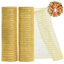 Fita de malha decorativa TONIFUL 10 polegadas cáqui 10 m - 2 rolos