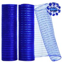 Fita de malha decorativa TONIFUL 10cm x 9m azul 2 rolos