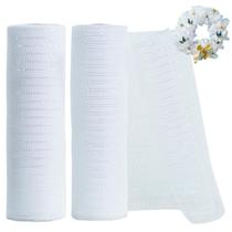 Fita de malha decorativa TONIFUL 10cm x 9m branca (2 rolos)