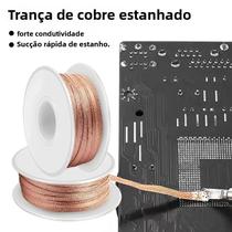 Fita De Malha Desoldadora 2/3/4mm, Ferramenta De Reparação De PCB, Cordão De Solda De Estanho E Fita De Malha Desoldadora 2/3/4mm, Ferramenta De Reparação De PCB, Cordão De Solda De Estanho E