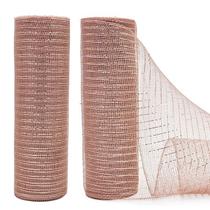 Fita de malha LEEQE Rose Gold 10 cm x 20 m para grinaldas e artesanato Fita de malha LEEQE Rose Gold 10 cm x 20 m para grinaldas e artesanato