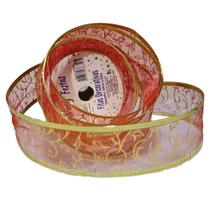 Fita de Natal Decoração Enfeites de Arvore Detalhada 4cmx3m