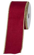 Fita De Natal Vermelho Com Borda Dourado 9,14 mx6,3cm