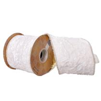Fita de Natal Vickerman White Crushed Velvet 4cm x 5m