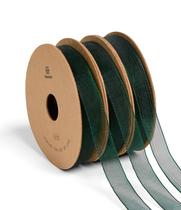 Fita de organza Vitalizart 1 cm x 9 m verde Natal 3 rolos