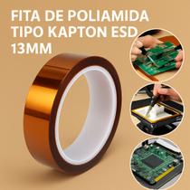 Fita De Poliamida Alta Temperatura Tipo Kapton Esd 13mm Fita De Poliamida Alta Temperatura Tipo Kapton Esd 13mm