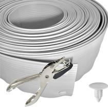 Fita de Portão Protetor Fechamento Branco 10x50 + Instalador