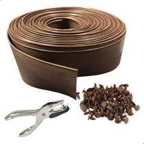 Fita de Portão Protetor Fechamento Marrom 10x50 + Instalador Fita de Portão Protetor Fechamento Marrom 10x50 + Instalador
