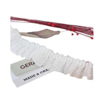 Fita De Renda Plissada 3D Preta E Branca De 5cm De Largura, Bordado Dupla Face, Acabamento Em Renda