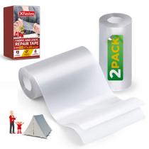 Fita de reparo XFasten em tecido e vinil transparente 7,62 cm x 50,8 cm Fita de reparo XFasten em tecido e vinil transparente 7,62 cm x 50,8 cm