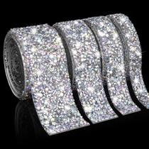 Fita de Strass Cristal Autoadesiva SAKEYR, 4 Rolos Fita de Strass Cristal Autoadesiva SAKEYR, 4 Rolos