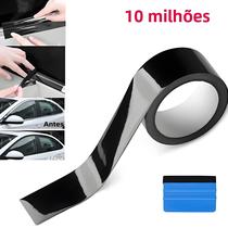 Fita De Tira De Vinil Para Carro Preto Brilhante 35cmX10M Kit De Filme De Proteção Para Porta De