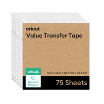 Fita de transferência Cricut Value, pacote plano de 75 pés, 75 folhas Fita de transferência Cricut Value, pacote plano de 75 pés, 75 folhas