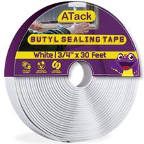 Fita de vedação aTack White Butyl 3 mm x 2 cm x 9 m para reparo de RV