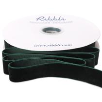 Fita de veludo 2,5 cm x 23 m de Natal verde escuro