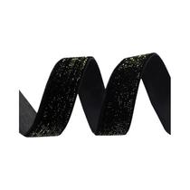 Fita De Veludo Preta Com Fios Dourados E Prateados 510 Jardas Para Embalagem De Presentes De Natal E