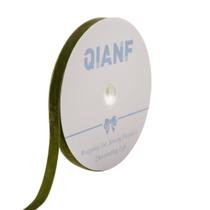 Fita de veludo QIANF Moss Green 1,6 cm x 23 m