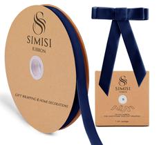 Fita de veludo SIMISI 1,6 cm x 23 m azul marinho para decoração Fita de veludo SIMISI 1,6 cm x 23 m azul marinho para decoração
