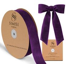 Fita de veludo SIMISI Purple 3,8 cm 23 m para decoração de Natal Fita de veludo SIMISI Purple 3,8 cm 23 m para decoração de Natal