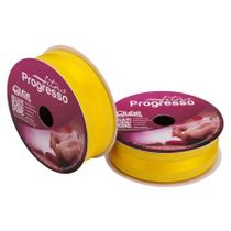 Fita de Voal com Cetim VCE005 22mmx10m Cor 763 Amarelo Gema - 1 unidade - Fitas Progresso - Rizzo