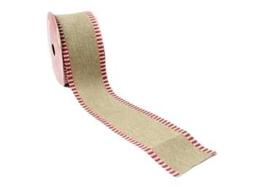 Fita Decorativa Aramada Linho E Listra FT1658 Tok Da Casa-Pç