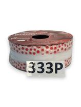 Fita Decorativa Aramada na Cor Branca c/ Estrelas Vermelhas