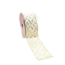 Fita Decorativa Branca e Dourada 6.3cm x 9.14m
