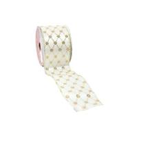 Fita Decorativa Branco com Dourado 9,14m FT1579 - Tok da Casa