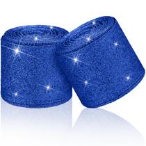 Fita decorativa Cindeer 6,3 cm x 18,4 m azul royal com fio Fita decorativa Cindeer 6,3 cm x 18,4 m azul royal com fio