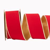 Fita decorativa CSZD RIBBON Red Gold Velvet 6,5 cm x 9 m Fita decorativa CSZD RIBBON Red Gold Velvet 6,5 cm x 9 m