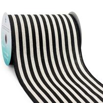 Fita decorativa CT CRAFT LLC 15 cm x 9,1 m Listra preta marfim