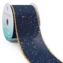 Fita decorativa CT CRAFT LLC Blue Burlap 6,4 cm x 9,1 m