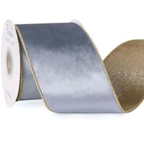 Fita decorativa de 10 jardas e 10 cm de veludo com fio