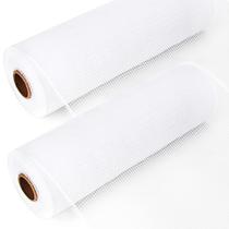 Fita decorativa de 25 cm x 9 m, malha branca, 2 rolos