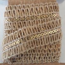Fita Decorativa de Juta com Detalhe Dourado - 2 metros - ArtLille
