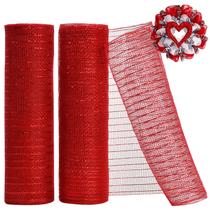 Fita Decorativa de Malha TONIFUL 2 Rolos 25 cm x 9 m Vermelha