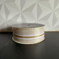 Fita decorativa de Natal aramada branco com dourado decoração natalina para laços laço rolo fita com brilho Glitter