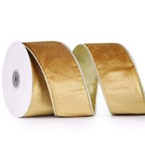 Fita decorativa DINDOSAL Gold Velvet com fio 6,35 cm x 9,1 m