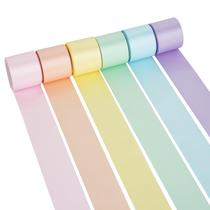 Fita decorativa DINDOSAL Pastel Satin 3,8 cm 6 rolos