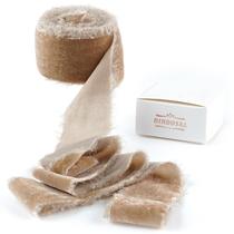 Fita decorativa DINDOSAL Silk Velvet 3 jardas e 3,8 cm Camel