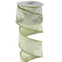 Fita decorativa DINDOSAL Verde Sálvia 6 cm x 9,1 m Com fio
