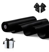 Fita decorativa FAKILO 10" x 20 m em cetim preto