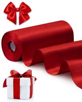 Fita decorativa FAKILO 15cm de largura 20m de cetim vermelho Fita decorativa FAKILO 15cm de largura 20m de cetim vermelho