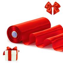 Fita decorativa FAKILO 20m x 20cm Cetim vermelho