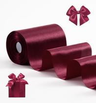 Fita decorativa FAKILO Vinho Vermelho Satin 10 cm x 20 m Fita decorativa FAKILO Vinho Vermelho Satin 10 cm x 20 m